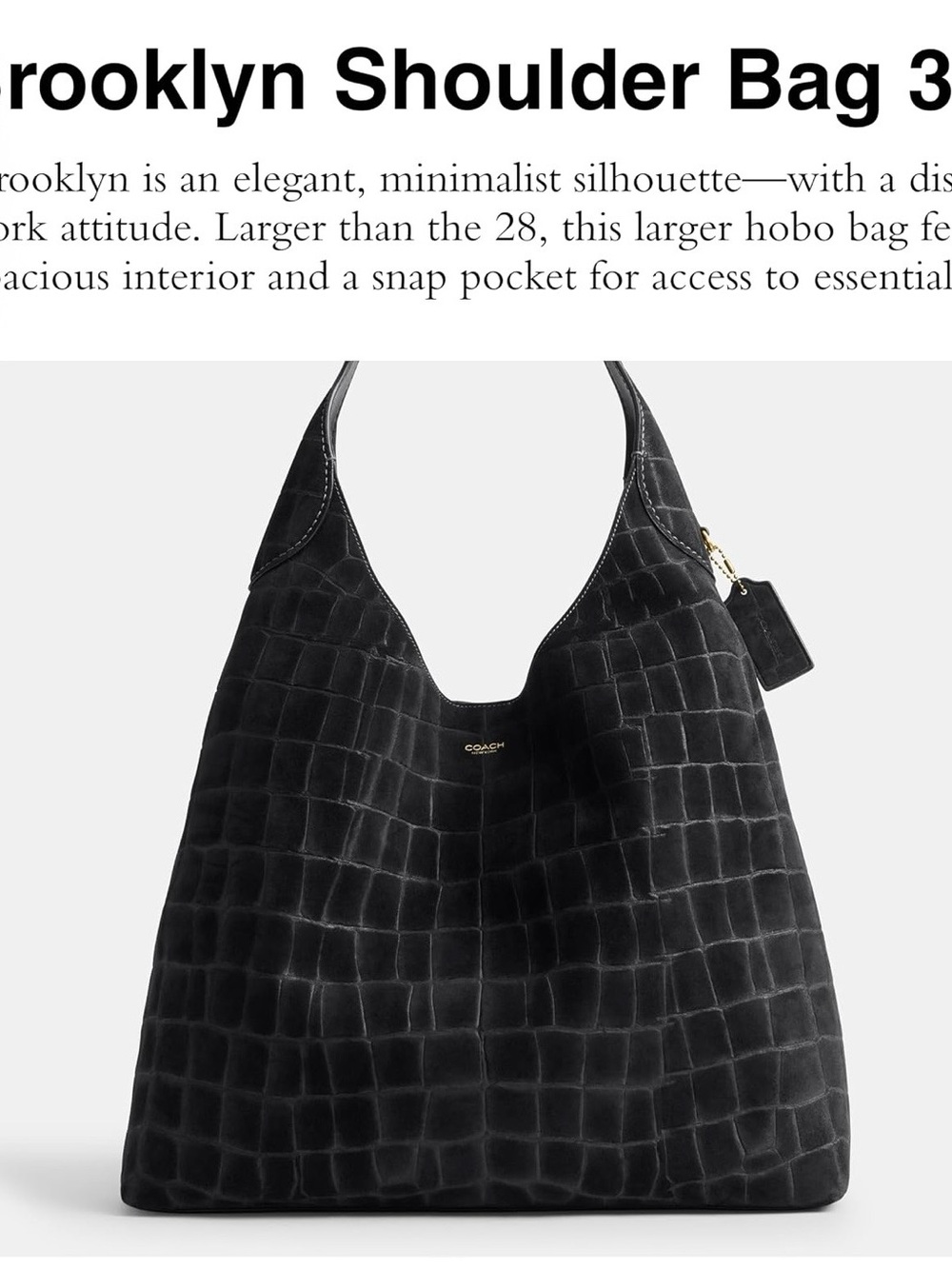 Coach Brooklyn Shoulder Bag 39 in Black - Picture 1 of 8